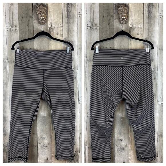Lululemon Wunder Under Crop High-Rise*Full-On Luxtreme 21" Hype Stripe Size 12 - Picture 9 of 14